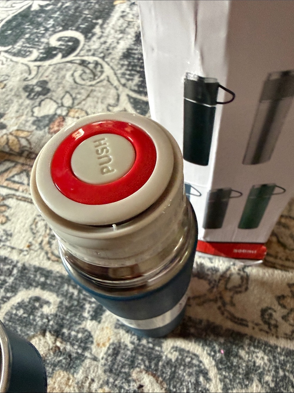 Insulated Blue Stainless Steel Water Bottle - 500ml - Picture 6 of 6